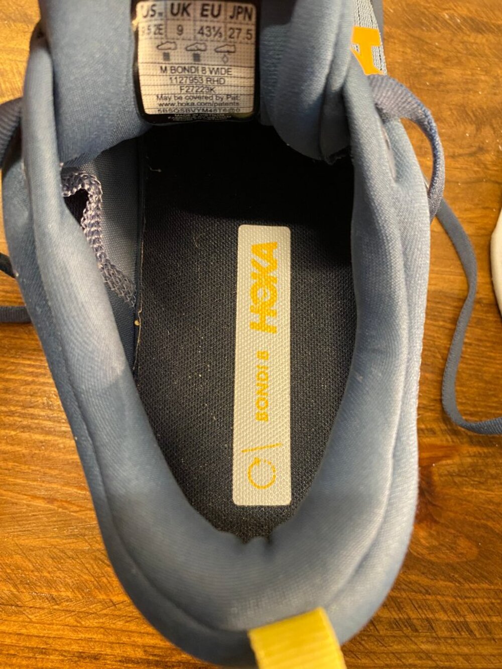 HOKA Bondi 8 Wide Running Shoes Blue and Mint - Men's Size 9.5 2E - Picture 15 of 15